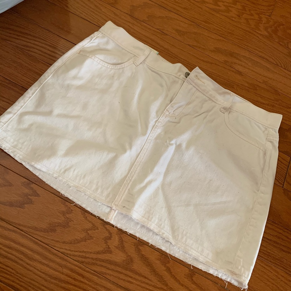 White Denim Skirt